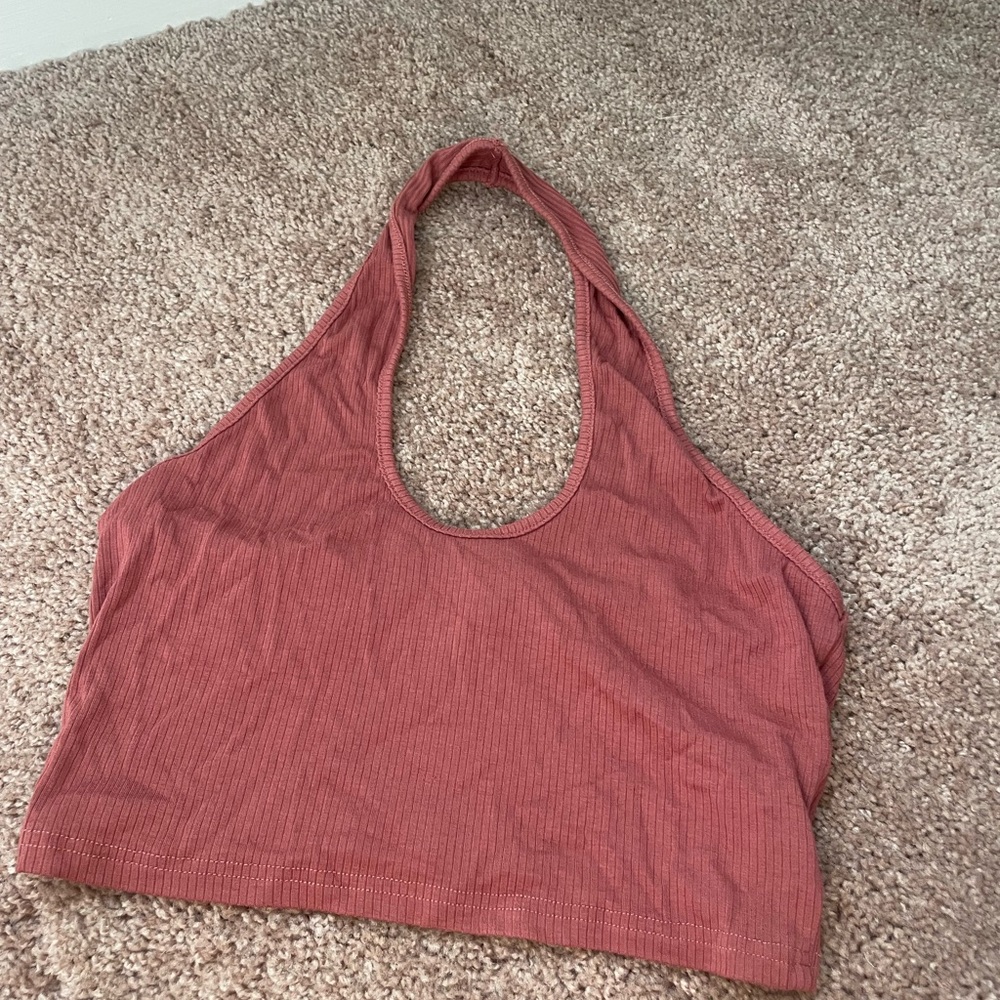 SHEIN Terracotta Ribbed Top